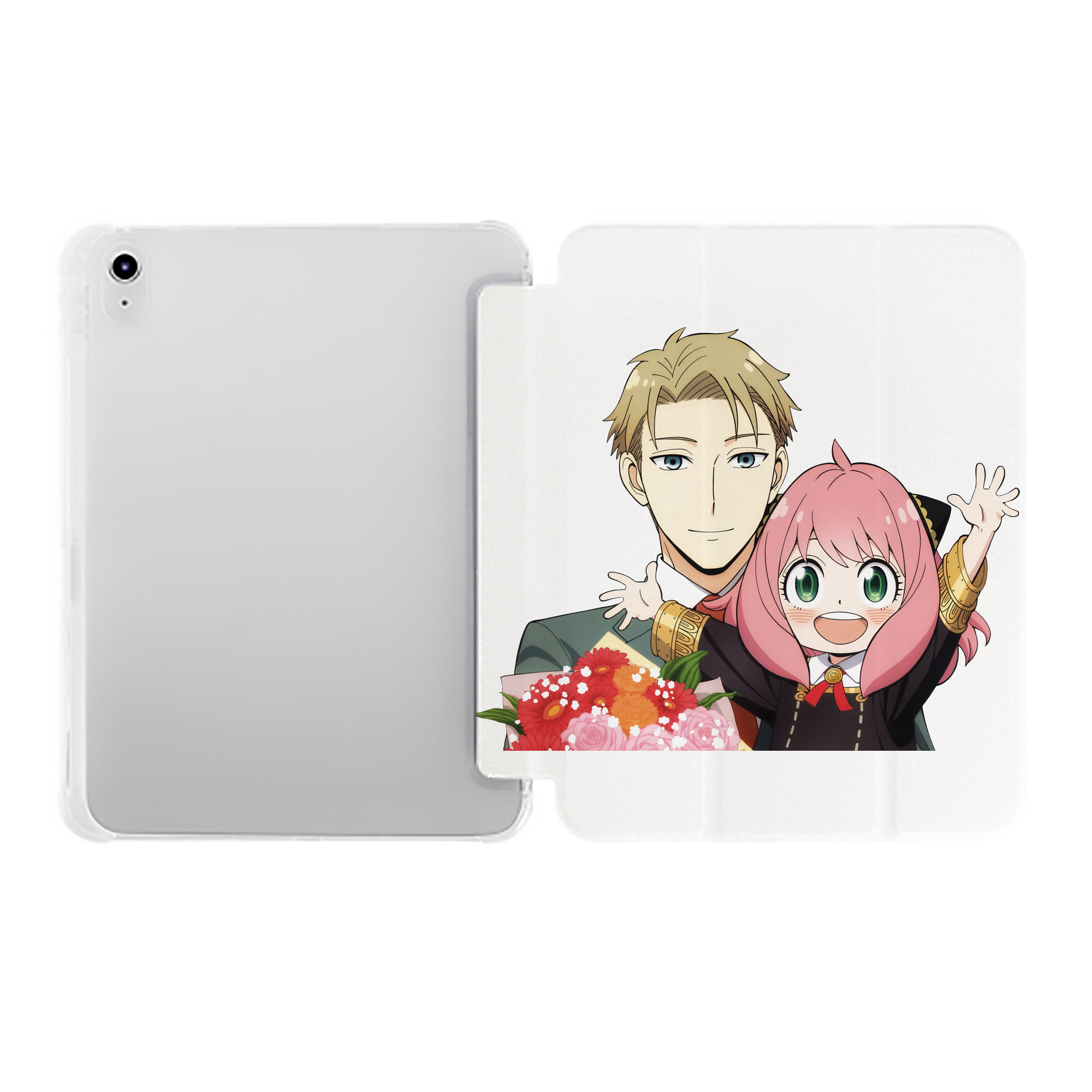 （画像用） SPY×FAMILY间谍家家酒 IPad ケース ペン収納付き 三つ折りスタンド PUレザー×シリコン 対応機種9.5/10.5/10.9インチ